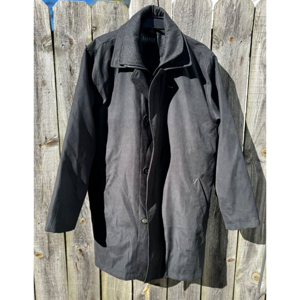 Men’s Ralph Lauren Trench Over-Coat Size 40R (RN 117688) removable quilted liner